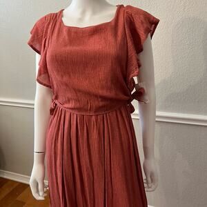 Superfoxx Mauve Crepe Flutter Sleeve Midi Dress, S NWT